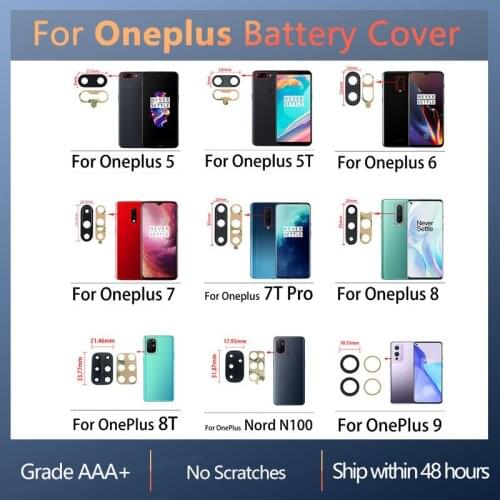OEM New Rear Back Camera Glass Lens For Oneplus 3 5 5T 6 6T 7 7T 8 Pro Nord 8T 9 Pro Nord 100With Glue Sticker Adhesive