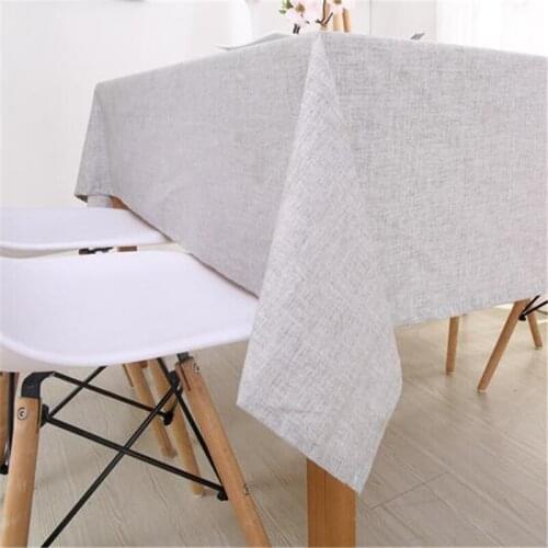 Solid Color Decorative Tablecloth Imitation Linen Decor Table Cloth Dining Table Cover Home Decoration