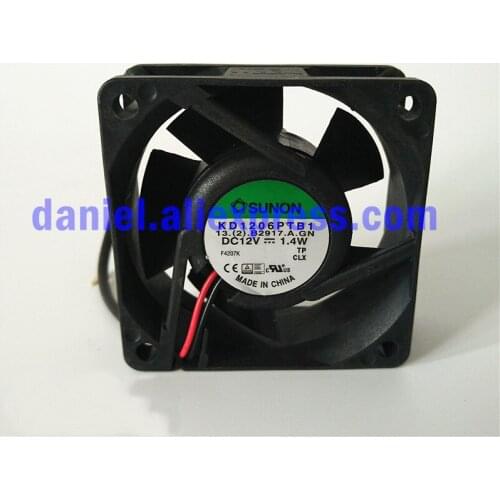 Original sunonkd1206ptb1 12V 1.4W 6025 2-wire double ball fan