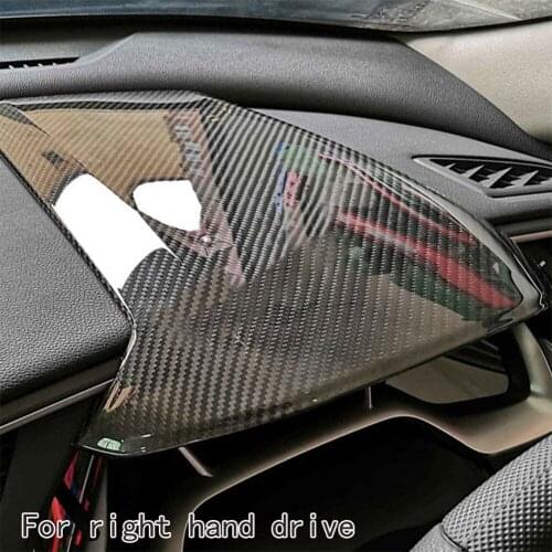 Right Hand Drive Carbon Fiber Car Steering Wheel Cover Trim Dashboard Panel Speeeter Cover for Honda Civic MK X MK10 2017-2020