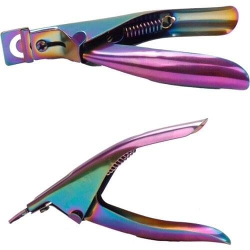 1PC Stainless Steel Color Titanium U Word False Nail Clipper French Nail Tip Cutter Nail Tools Nail Supplies for Professionals