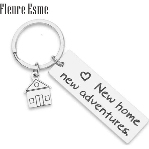 Cute Key Chain Key Ring Housewarming Gifts New Home Gift First Home Keyring Best Neighbor Gifts New Home New Adventures Presents