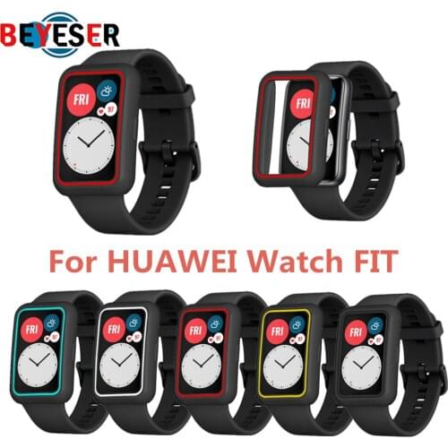 Silicone Case for Huawei Watch Fit Cover Smart Watch Protective Case Shell Replacement Wristband Protection Case For Huawei Fit