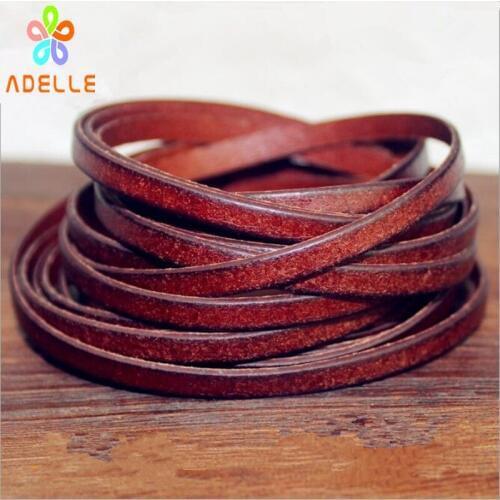 Vintage Color Genuine Leather Strap thin 3/4/5/8/10mm DIY accessory Thong Jewellery necklace Braid Bracelet free shipping 15m