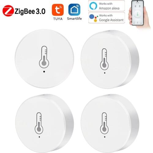 New ZigBee 3.0 Temperature And Humidity Sensor Remote Monitor By Tuya Smart Life APP Battery Powered Work With ALexa Google Home