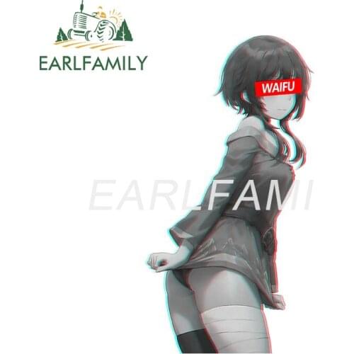 EARLFAMILY 13cm x 7.0cm for Megumin Waifu Car Accessoires Stickers Funny Decal Vinyl Car Wrap Graffiti Air Conditioner Sticker