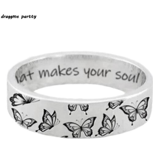 New Vintage Butterfly Ring For Women Men Bohemian Delicate Handmade Carved Ring Engagement Wedding Jewelry Gift