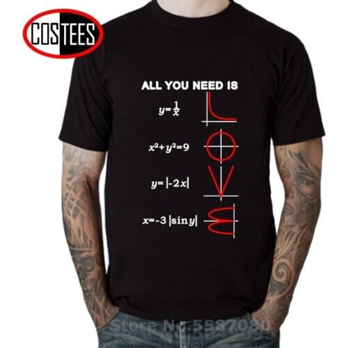 Funny Mathematics Pun Pattern Tshirt Short-sleeved Cotton T-Shirt japanes Men Tee Shirt Women Tee All You Need Is Love Equations