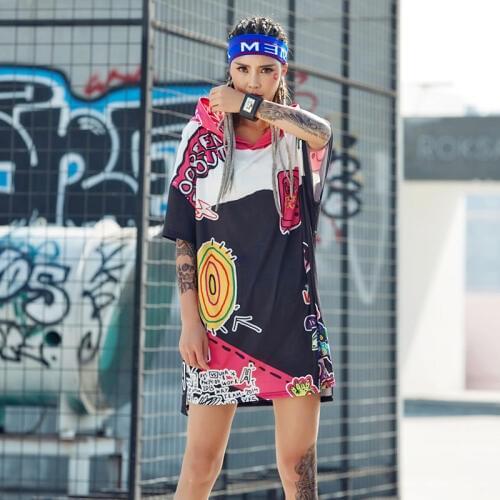 TREND-Setter 2018 Summer Fashion Hooded T-Shirt Women Loose Tops Harakuju Style T Shirt Women Cartoon