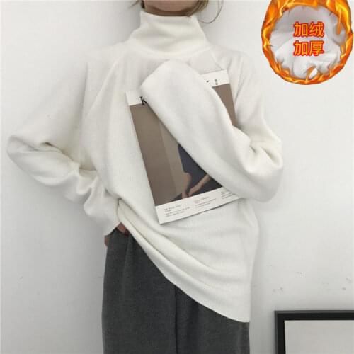 Winter T-shirt Loose High Collar Long-Sleeve Womens Top