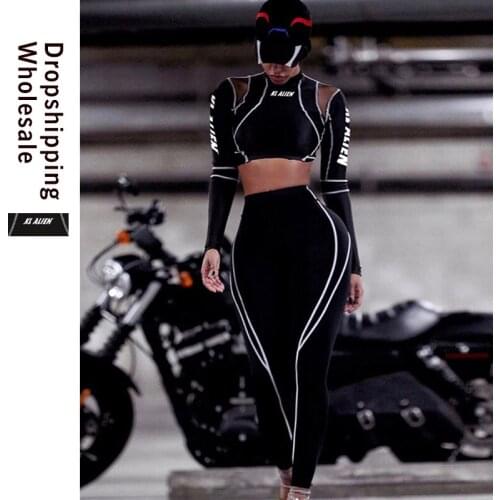 Autumn Winter Sport Suit Women Tracksuits Black Pullover Top Shirts Running Set Jogging Suits Sweat Pants 2pcs Sportswear