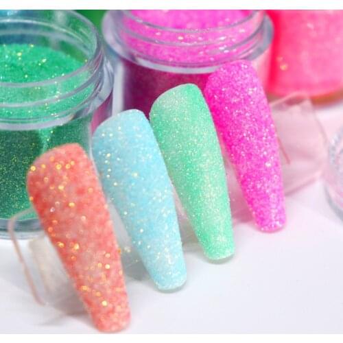 1box holographic chrome white reflective nail glitter colors Powder accesorios Nail Art Pigment Rub Dust Flakes Decoration