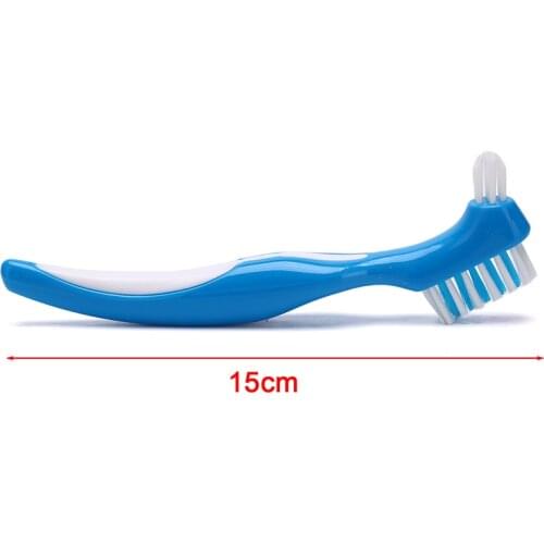 1PCS Denture Brush Non-slip Handle Dual-Head False Teeth Toothbrush Denture soft bristle toothbrush eco friendly products