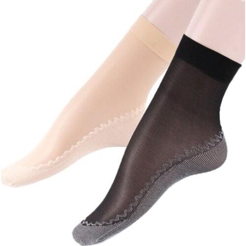 10 Pairs/Lot Summer Female Short Socks Thin Velvet Silk Breathable Soft Cotton Bottom Wicking Slip-resistant Short Socks