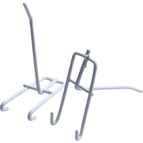 10 Pcs 3.9inch Long White Metal Store Grid Wall Bracket Display Hooks