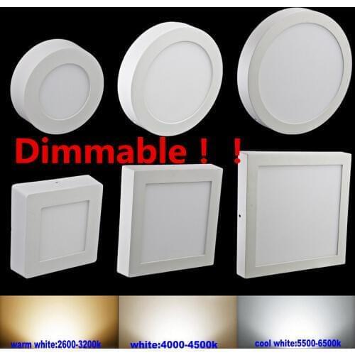 10pcs/lot Dimmable 9W 15W 25W Round / Square Led Panel Light Surface Mounted Led Downlight Led ceiling down lights AC110-240V
