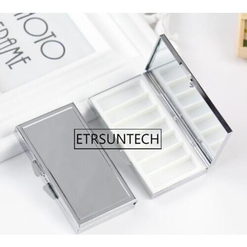 100pcs 7 Grid Pill Case Metal Container Packing Pill Box For One Week Medicines Organizer Pill Box