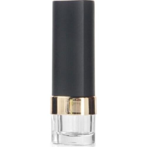 12.1mm New Charming Lipstick Tube, DIY Plastic Lip Balm Container, Empty Matte Black Lipstick Storage SN835