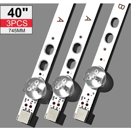 3pcs LED Lamp strip 17DLB40VXR1 LB40017 V0_05_38S for Bush VES400UNDS-2D-N11 VES400UNDS-2D-N12 Toshiba 40L3653DB 40L1653DB