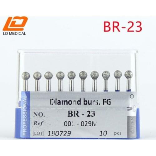 5pcs BR-23 FG Dental Diamond Burs Drill Medium Ball Round Type Burs dental tools1.6MM for Teeth Whitening Diamond burs for lab