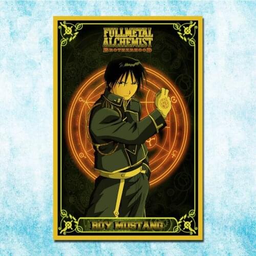 Anime Fullmetal Alchemist Edward Elric Roy Vintage Posters Art Silk Poster Canvas Retro Print For Home Room Decor Decoration-020