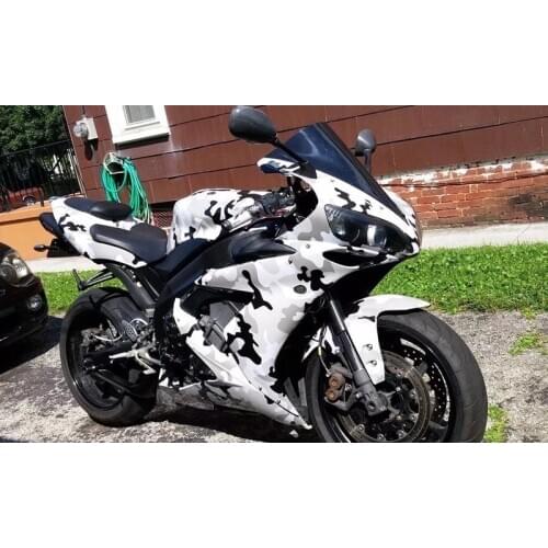 Arctic Black Gray White Camouflage Vinyl Foil Adhesive Camo Motorcycle Car Wrap Sticker Sheet With Air Bubble Free Release