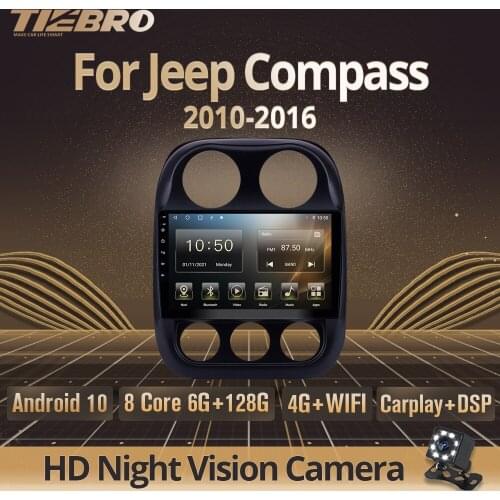 TIEBRO 2Din Android10.0 Car Radio For JEEP Compass 2010-2016 GPS Navigation Auto Radio Car Stereo Touch Screen Bluetooth Player
