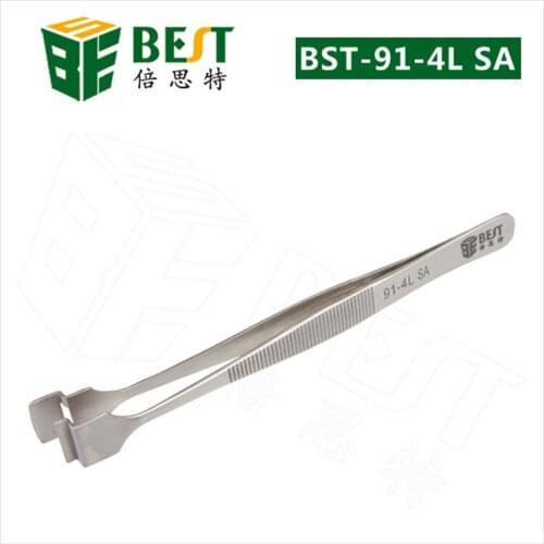 BEST-91-4L High Qualtiy SA Stainless Steel Crystal Wafer Tweezers for Mobile Repair Tools Free Shipping