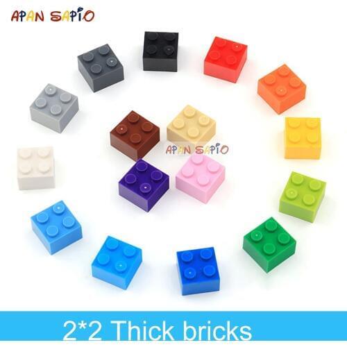 60pcs DIY Building Blocks Thick Figures Bricks 2x2 Dots Educational Creative Size Compatible With 3003 Plastic Toys for Children