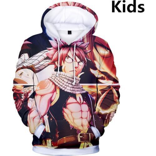 3 To 14 Years Kids Hoodies Fairy Tail 3d Printed Hoodie Sweatshirt Boys Girls Cartoon Outerwear Sweatshirts Children Clothes