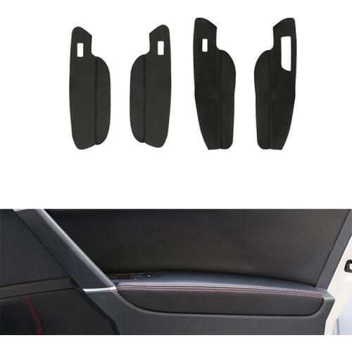RHD For VW Golf MK7 2014 2015 2016 2017 2018 Car Door Handle Panel / Center Control Armrest Microfiber Leather Cover
