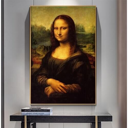 The Mona Lisa Famous Art Canvas Paintings By Leonardo Da Vinci Wall Art Posters And Prints Classical Art Picture For Living Room
