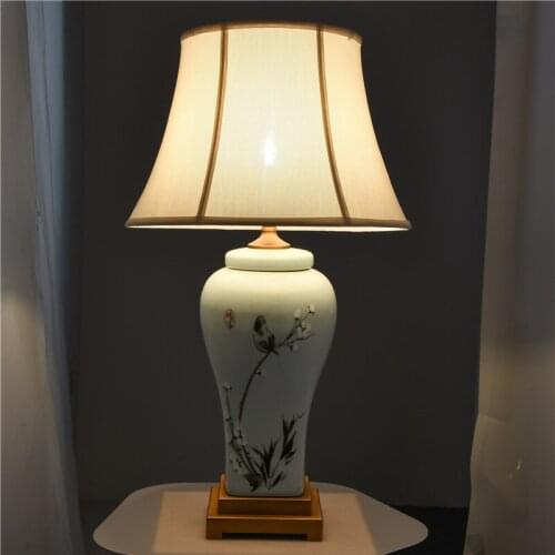 DLMH Ceramic Table Lamps Desk Lights Luxury Modern Contemporary Fabric for Foyer Living Room Office Creative Bed Room Hotel
