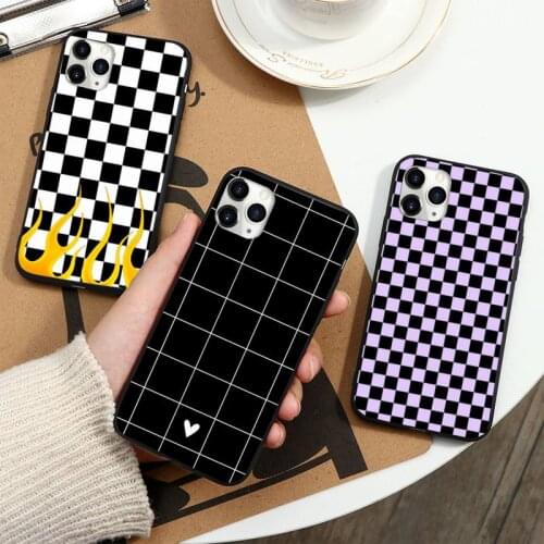 Checkerboard Plaid Checked Checkered Phone Case for iPhone 11 12 pro XS MAX 8 7 6 6S Plus X 5S SE 2020 XR