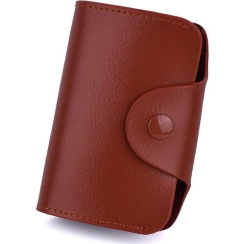 Genuine Leather Women Credit ID Business Card Case Wallets Coin Purse Unisex Men Money Bag