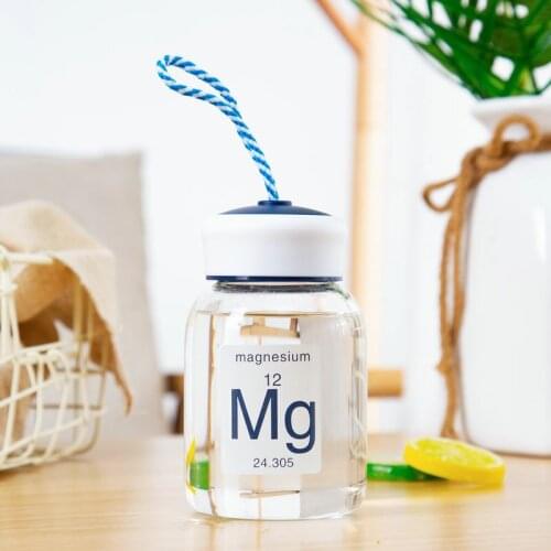 Creative Glass Water Bottle Leakproof Portable Drinking Bottle with Rope High Borosilicate Heat-proof Glass Milk Bottle Cute