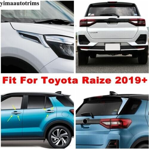 Car Body AC Air Flow Vent Fender / Rear Bumper / Handle Bowl / Window Stripes Sequins Cover Trim For Toyota Raize 2019 - 2021