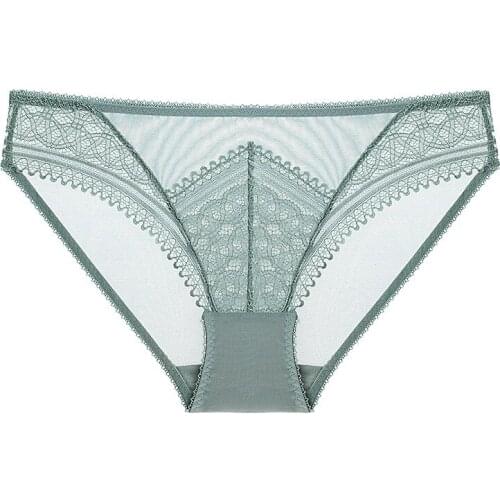 Summer Sexy Lace Thin Low Rise Panty Comfortable Breathable Hip Up Briefs For Women