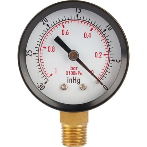2" Vacuum Pressure Gauge for Air Compressor Water Oil Gas 1/4" NPT Lower Mount MF pressure Measurement gauge Tools New Arrival
