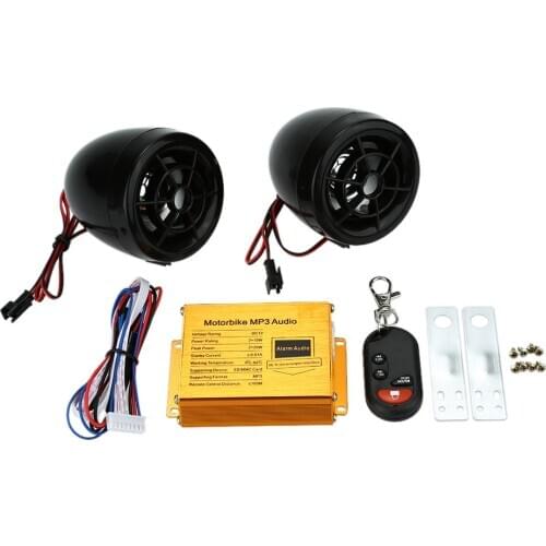 Motorcycle MP3 Player Speakers Audio Sound System FM Radio Security Alarm Wireless Remote with USB Slot Motorcycle Mutilmedia