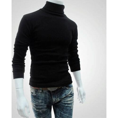 USA Mens Winter Warm Cotton High Neck Pullover Jumper Sweater Tops Turtleneck