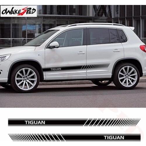 Door Side Skirt Stripes Decal For-Volkswagen Tiguan Car Styling Body Decor Stickers Auto Accessories Vinyl Decals