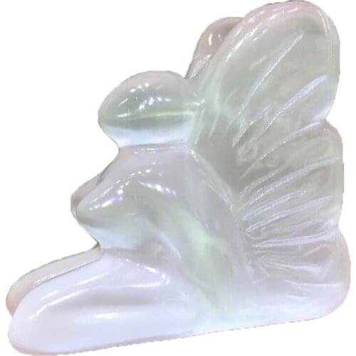 Natural Selenite Hand-Carved Plaster Flower Fairy Figurine Healing Reiki Repair Mineral Quartz Home Decor Gift