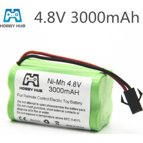 1/2/4pcs NI-MH 4.8V 3000mah rechargeable Battery For RC cars ship Tanks robot 3000 mah batteries for RC toys 4.8 v battery group