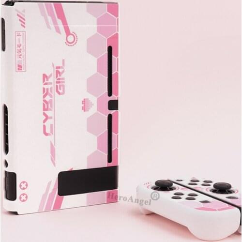 New Pink Girl Mecha Warrior Case NintendoSwitch Case Protective Shell Hard Skin Waterproof Cover for Nintendo Switch NS Console