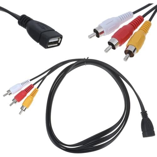 New 5 feet/1.5m USB 2.0 Female to 3 RCA Male Video A/V Practical for Camcorder Adapter Great for AV equipment