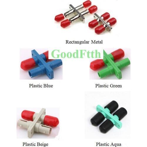 Fiber Adapter Adaptor Coupler ST-ST Duplex Metal or Plastic Rectangular Types GoodFtth 1000pcs/lot