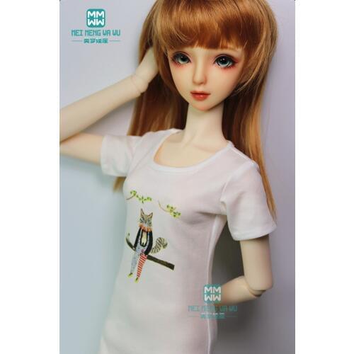 Fits 58-62cm DD SD10 SD13 1/3 BJD doll clothes fashion Casual mid-length cotton printed T-shirt