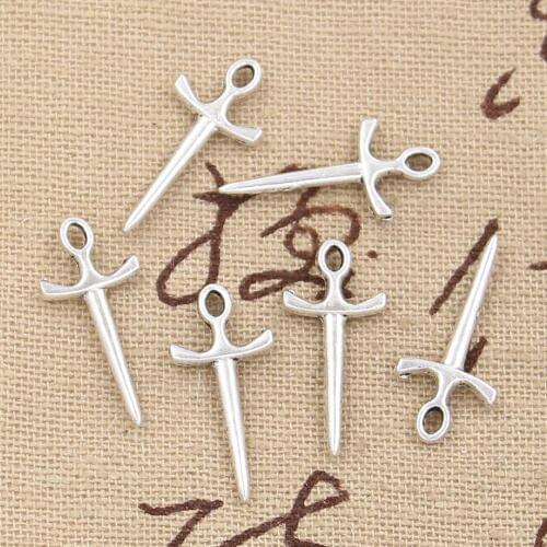 30pcs Charms Dagger Sword 21x10mm Antique Making Pendant fit,Vintage Tibetan Silver color,DIY Handmade Jewelry
