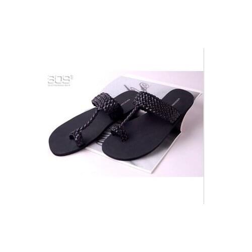 New style Men Flip flops Genuine leather Handmde Fashion Hot Summer Beach Gladiators